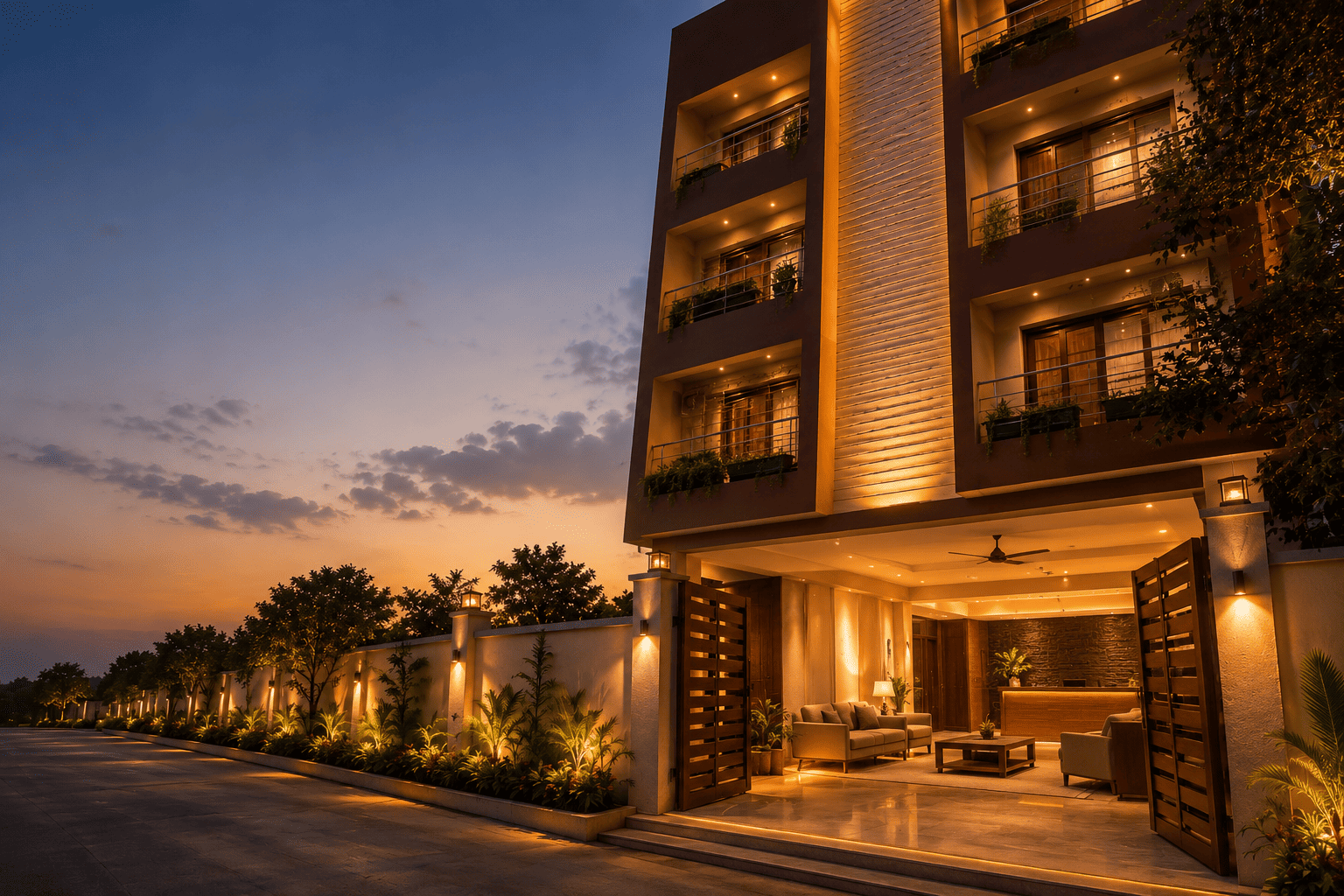 Elegant hotel exterior